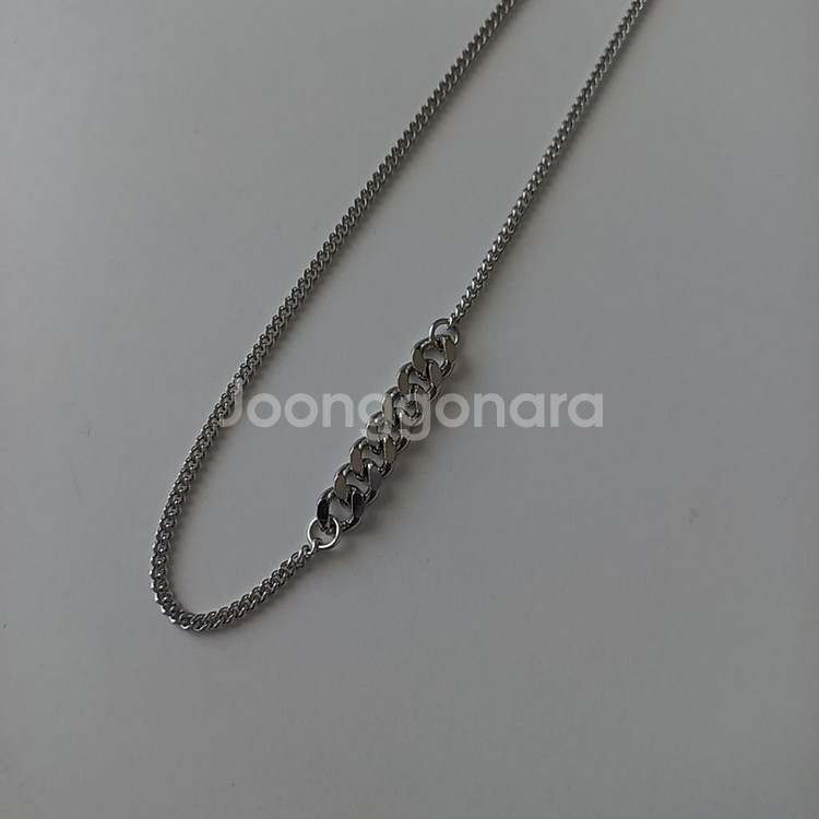 새상품) 써지컬 스틸 체인 목걸이, 실버 주얼리--0