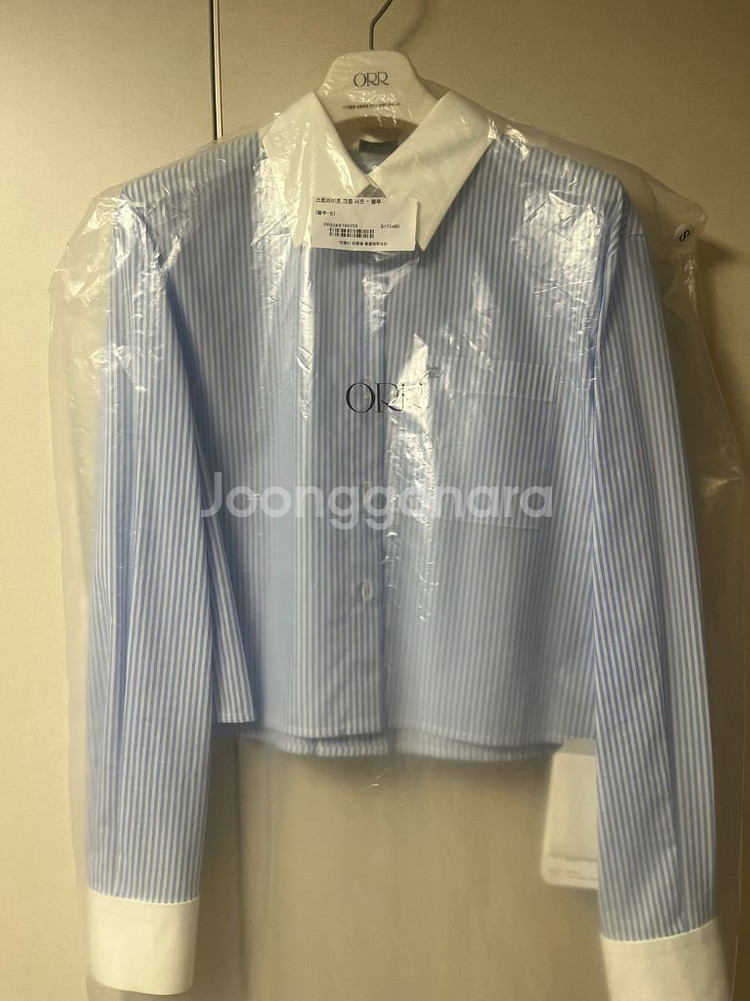 오르 ORR 스트라이프 크롭셔츠s 새상품--1