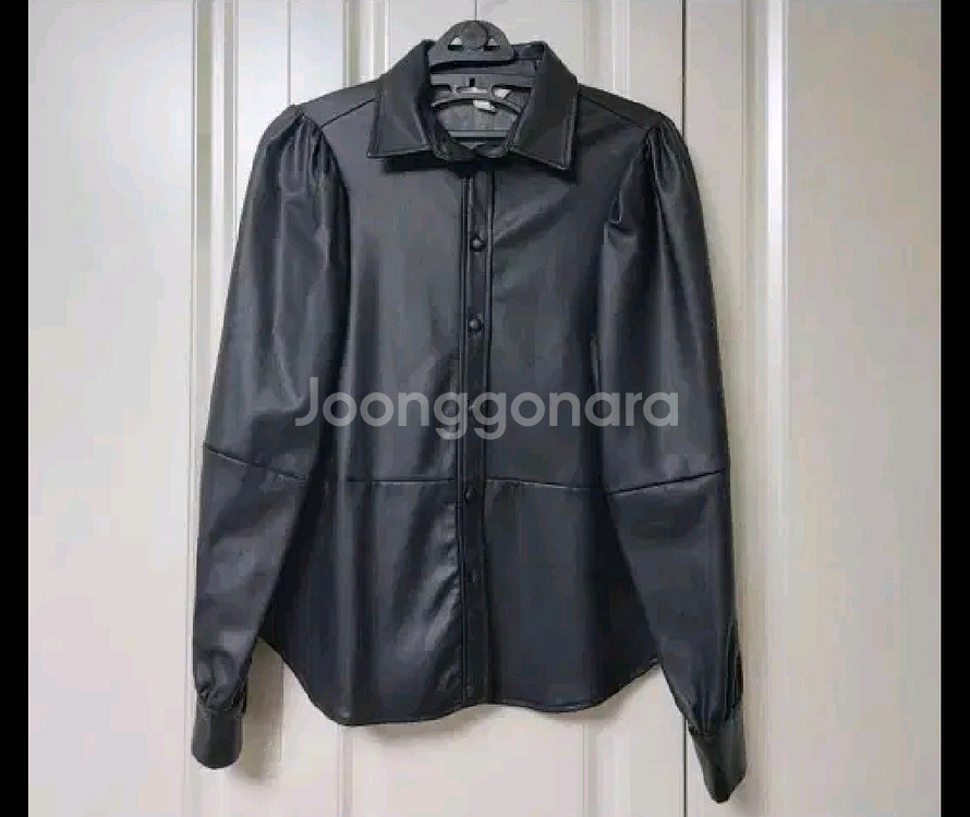 H&M 인조가죽블라우스 레더셔츠XS 55--3