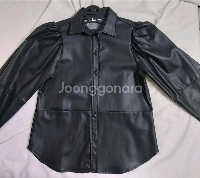 H&M 인조가죽블라우스 레더셔츠XS 55--1