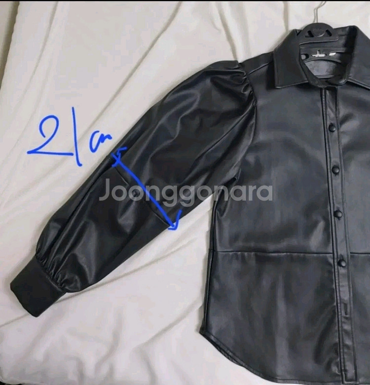 H&M 인조가죽블라우스 레더셔츠XS 55--2