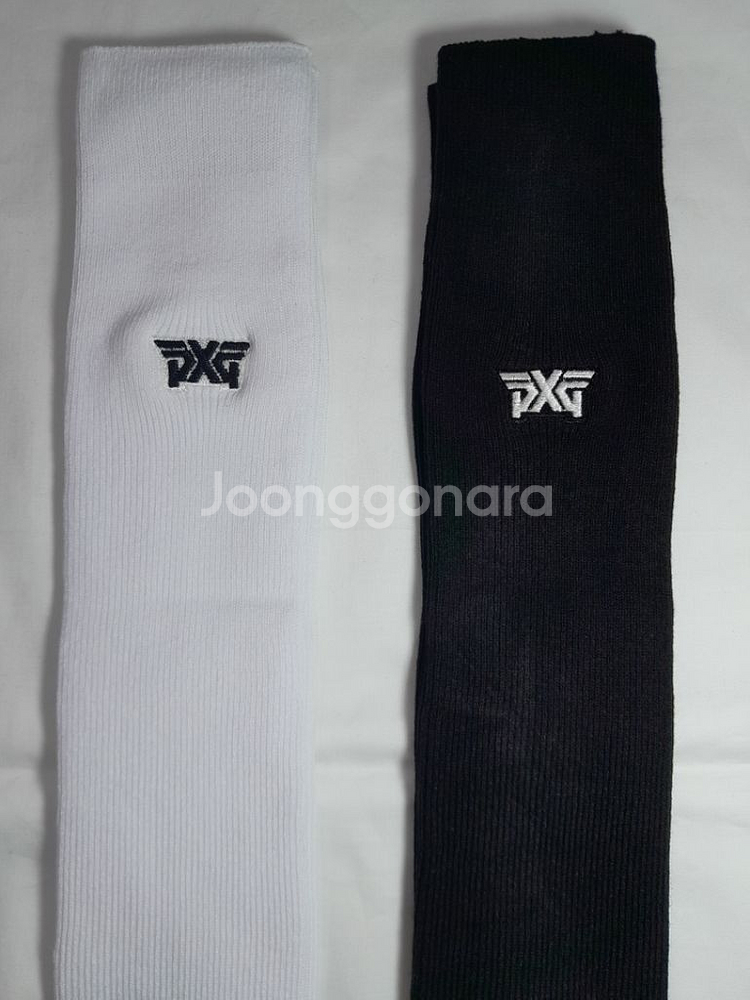 골프양말 2켤레 pxg 니삭스 무릎바로아래길이 흰 검--1