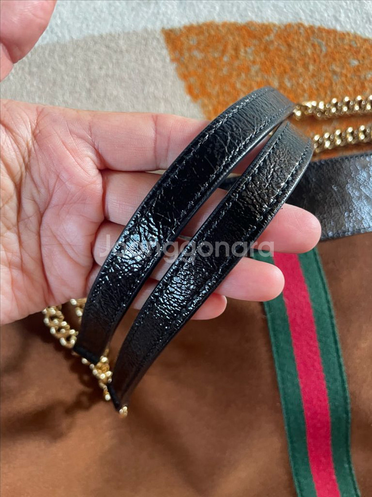 구찌 삼선 타이거 라자 스웨이드 토트 숄더백--8