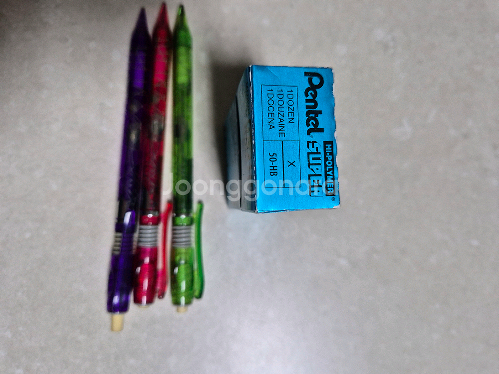 펜텔 하이폴리머 슈퍼 HB 0.7mm 샤프심과 샤프 3--5