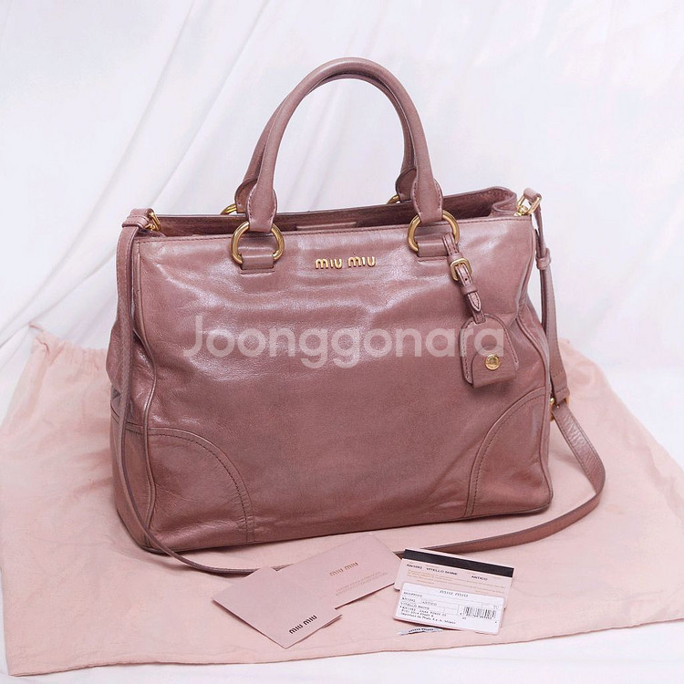 미우미우 비텔로 샤인 컨버터블 2웨이 토트.숄더백--0