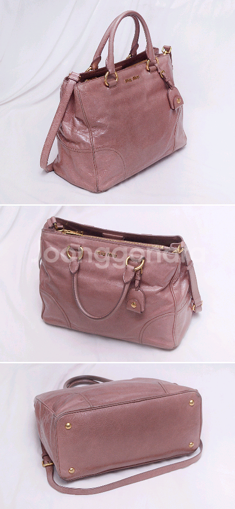 미우미우 비텔로 샤인 컨버터블 2웨이 토트.숄더백--2