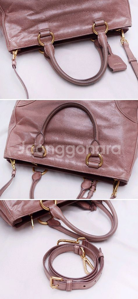 미우미우 비텔로 샤인 컨버터블 2웨이 토트.숄더백--4