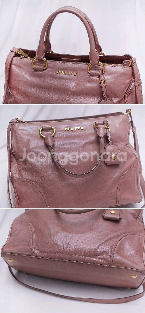 미우미우 비텔로 샤인 컨버터블 2웨이 토트.숄더백--3