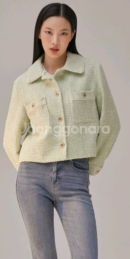 MIXXO 미쏘 트러커형 트위드 자켓--0