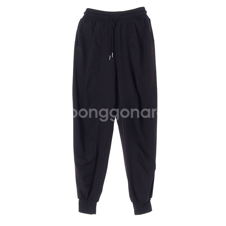 [M]에고이스트 블랙 셔링 와이드 조거팬츠 트레이닝 바--0