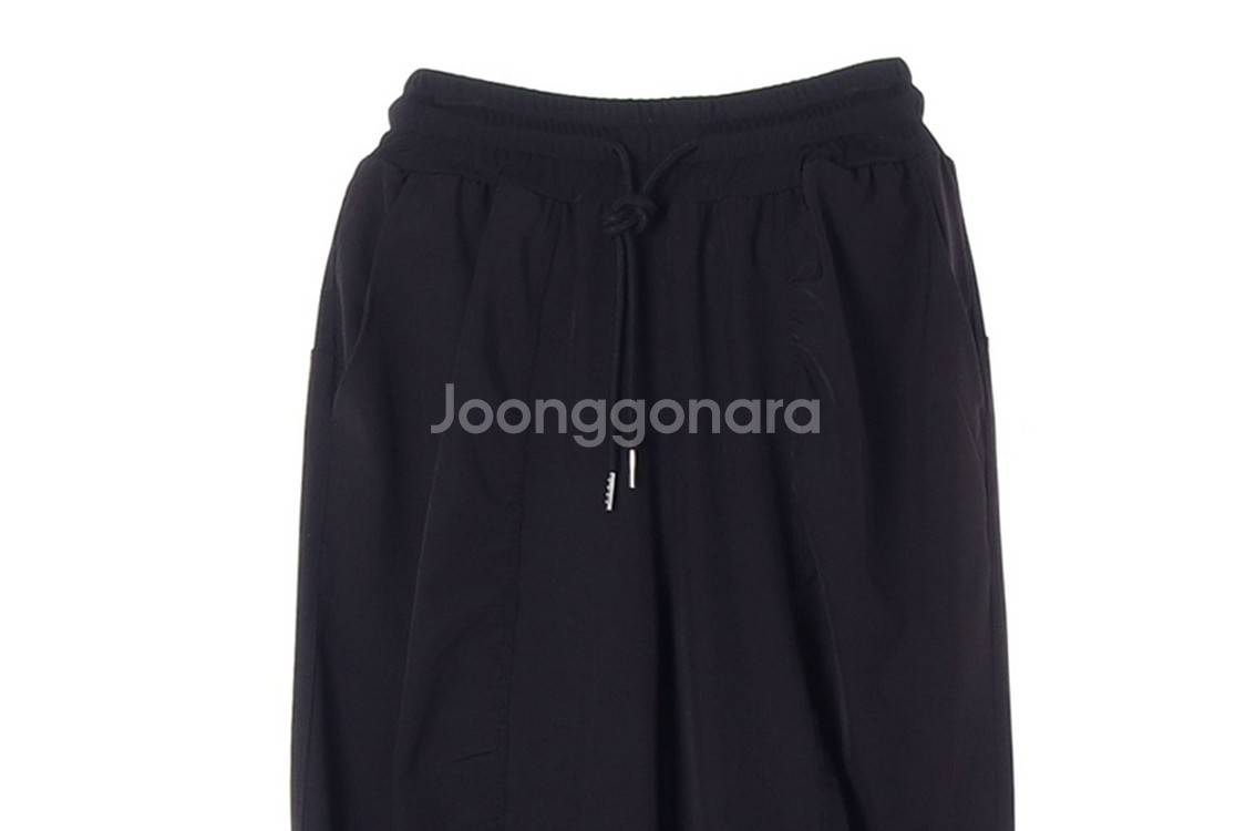 [M]에고이스트 블랙 셔링 와이드 조거팬츠 트레이닝 바--1