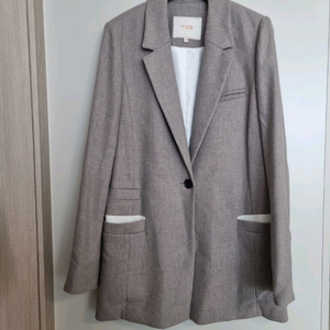 마쥬 브라운 모직 싱글 블레이저 자켓