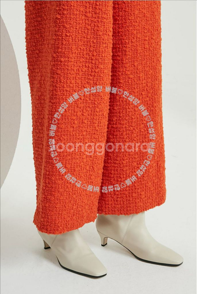 한섬 타임 TIME 울 트위드 부클레 와이드 팬츠 바지--3