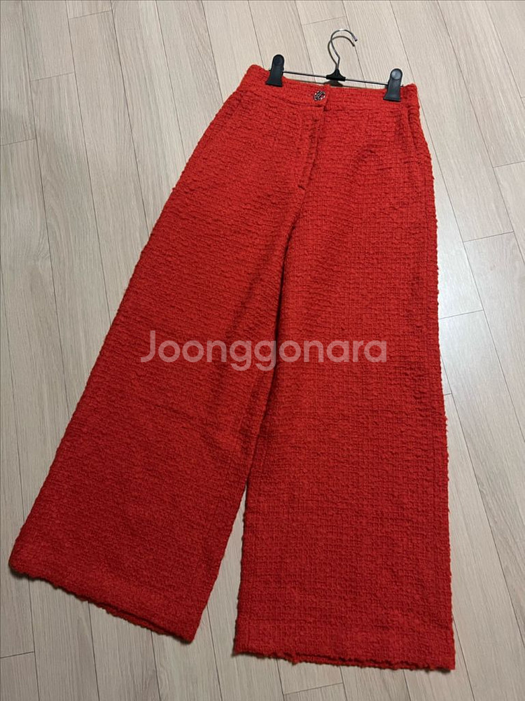 한섬 타임 TIME 울 트위드 부클레 와이드 팬츠 바지--9