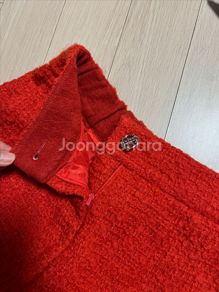 한섬 타임 TIME 울 트위드 부클레 와이드 팬츠 바지--14