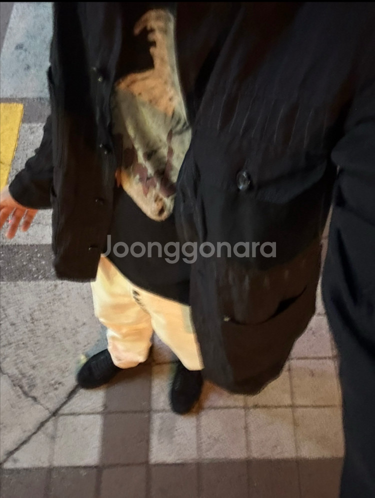 꼼데가르송 옴므 블랙 패치워쿠 스트라이프 자켓 M--3