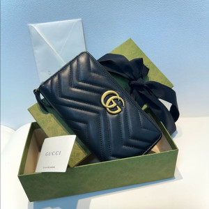 [새상품급] 구찌 GG 마몬트 마틀라세 장지갑 블랙