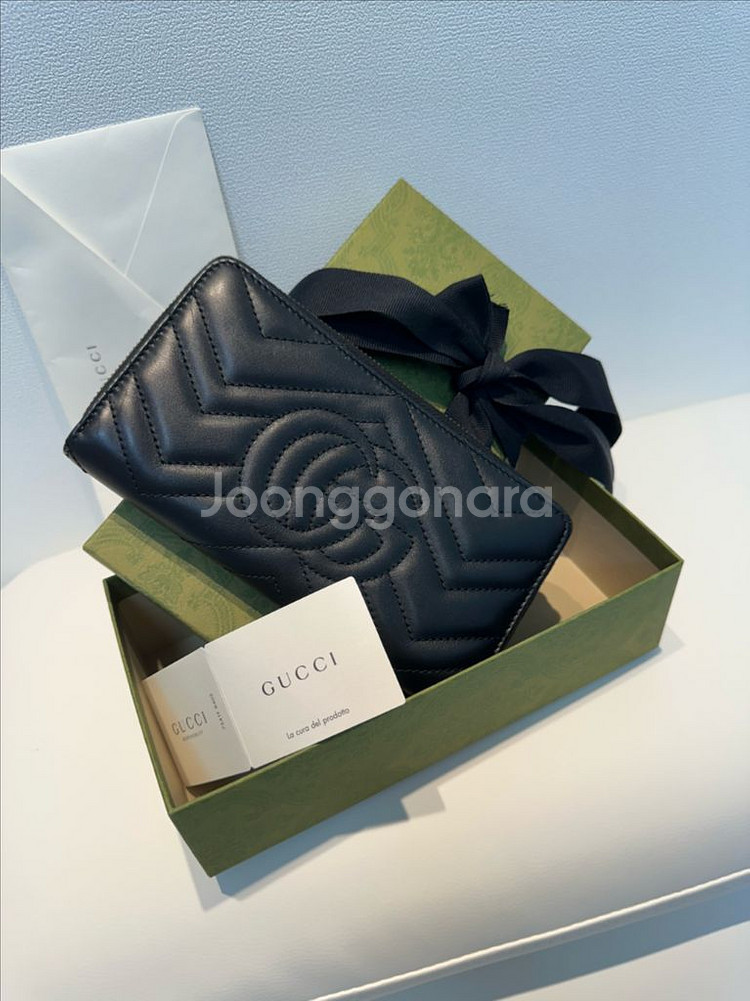 [새상품급] 구찌 GG 마몬트 마틀라세 장지갑 블랙--3