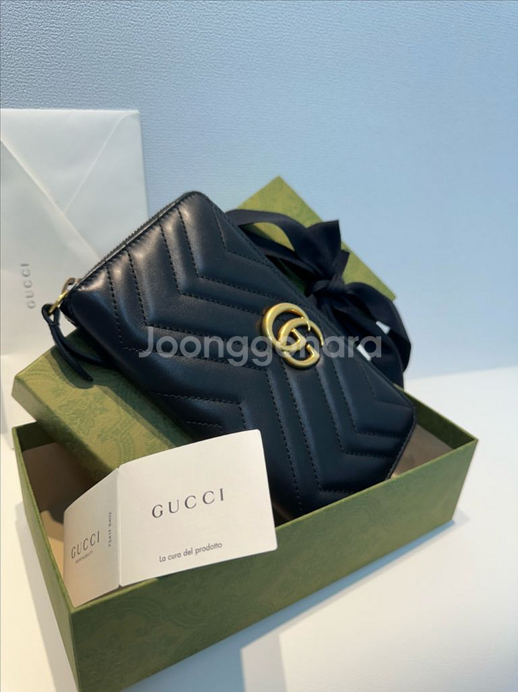 [새상품급] 구찌 GG 마몬트 마틀라세 장지갑 블랙--1