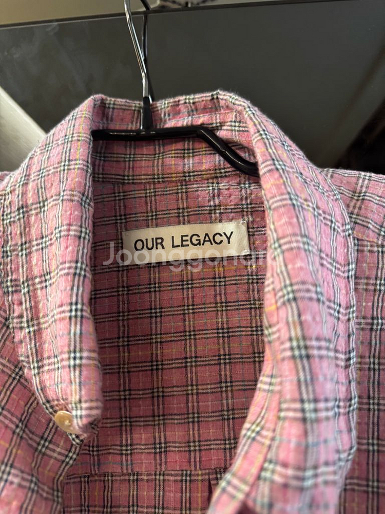 [50] 아워레가시 보로우드 BD 셔츠 핑크 킴블 체크--1