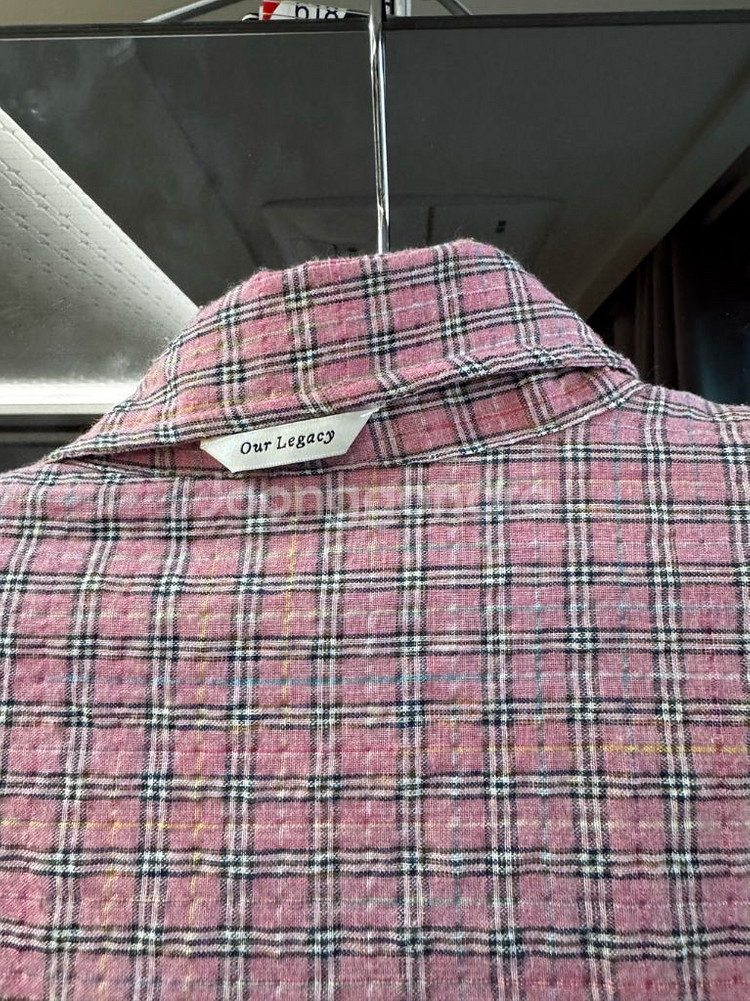 [50] 아워레가시 보로우드 BD 셔츠 핑크 킴블 체크--2