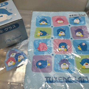 산리오 턱샘 턱시도샘 동글이컵 아크릴스탠드 가방 일괄