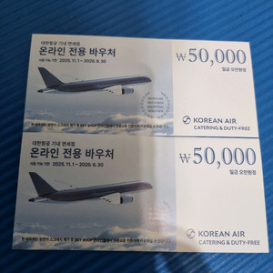 대한항공 기내 온라인면세점 바우처 5만원 2장