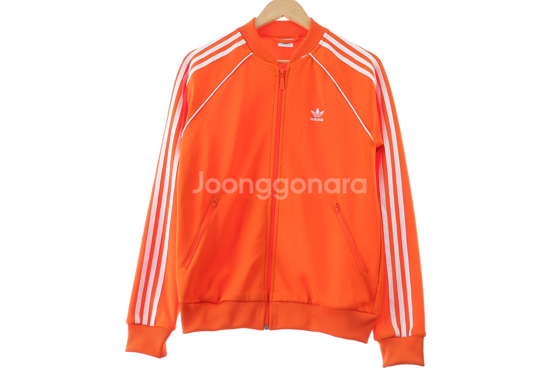 W(M-L) 아디다스 집업져지 트랙탑 주황 파버 삼선--1