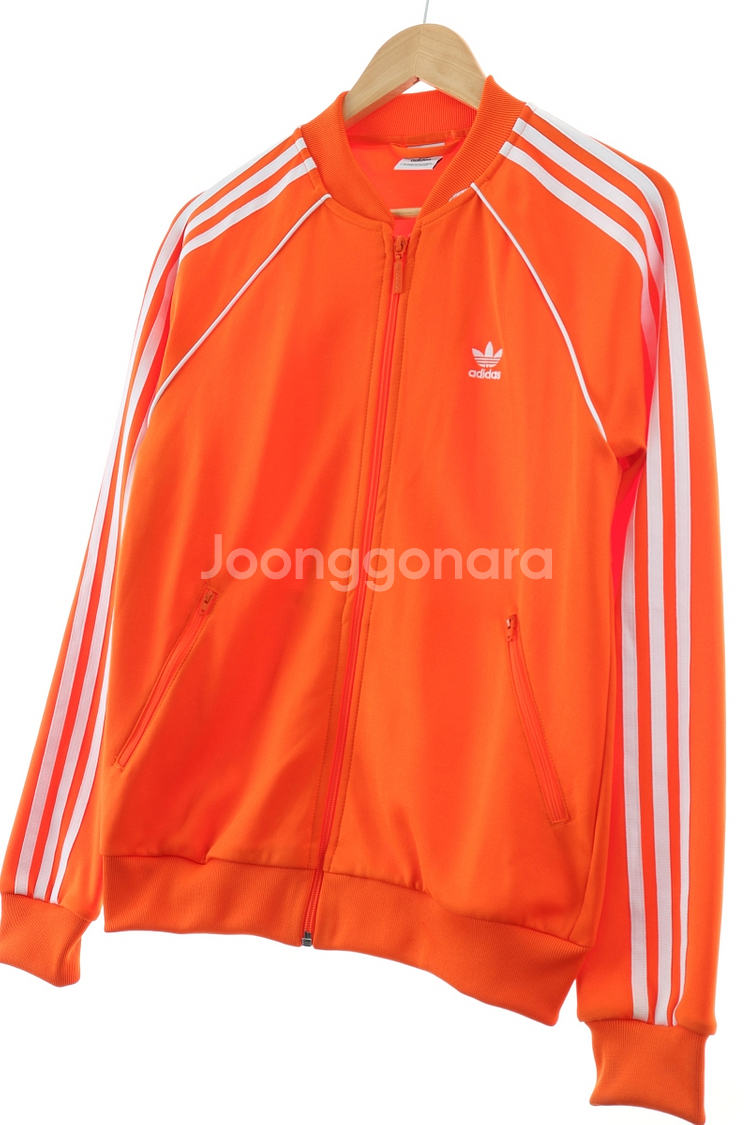 W(M-L) 아디다스 집업져지 트랙탑 주황 파버 삼선--0