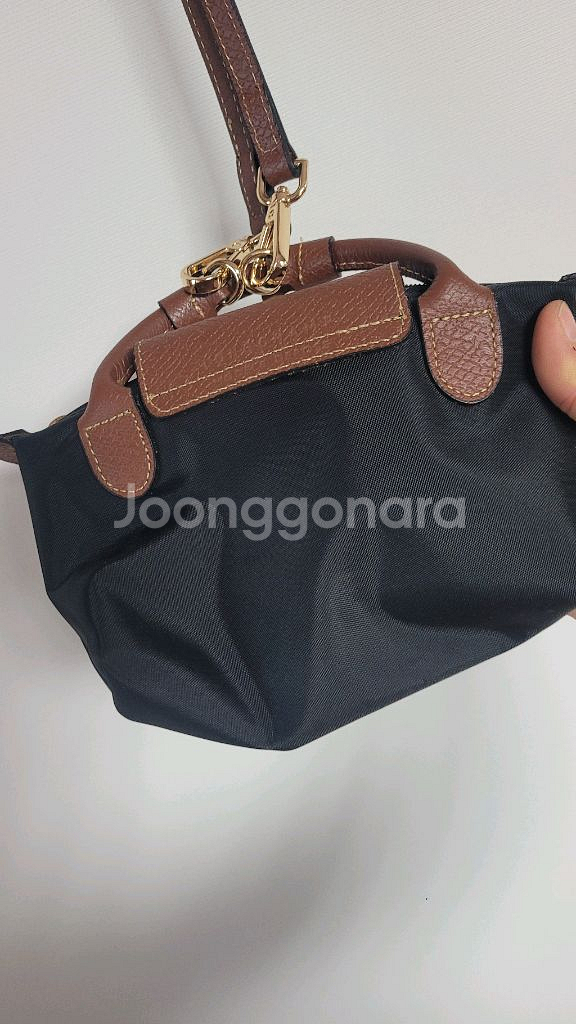 정품 롱샴 르 플리아쥬 미니 블랙 + 스트랩--8