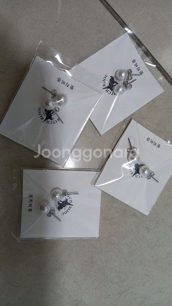 스텐 진주귀걸이6개일괄--1