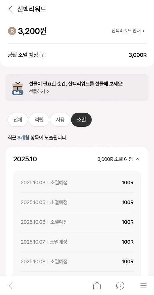 신백리워드 3200점->1500원--0