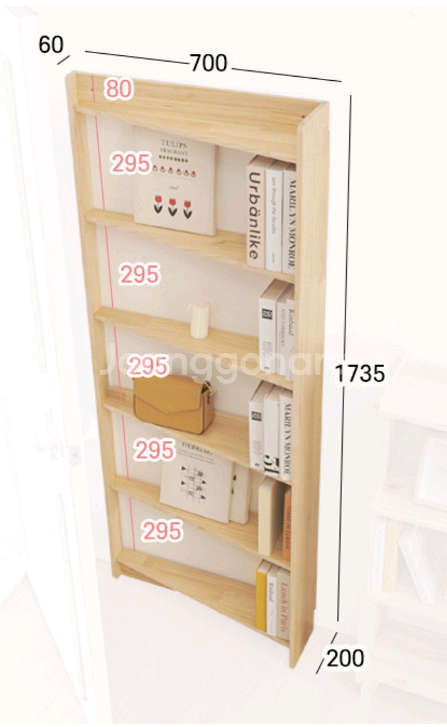 (새상품)문뒤 5단 선반 원목--2