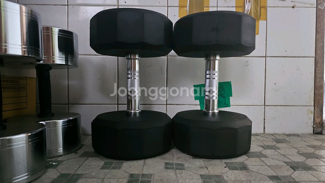 에코스포츠 프리미엄 12각 고무덤벨 24kg /담양--1