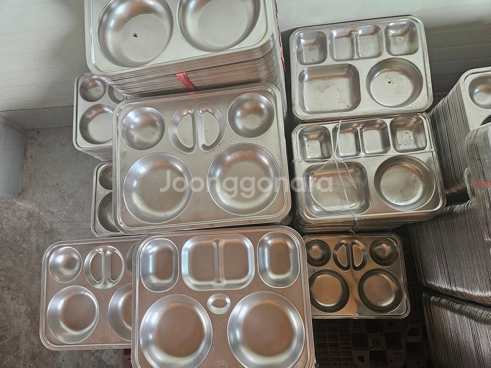 중고 스텐 식판 3찬 4찬 숟가락 젓가락--0