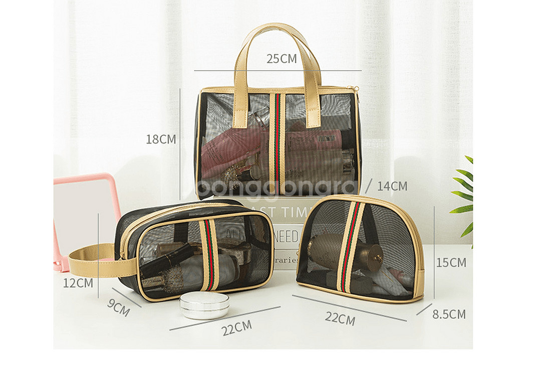 동남아 해외여행 캐리어정리 헬스 비치 화장품 메쉬백 3--7