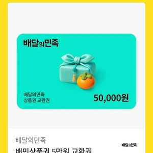 배민 배달의민족 5만원권