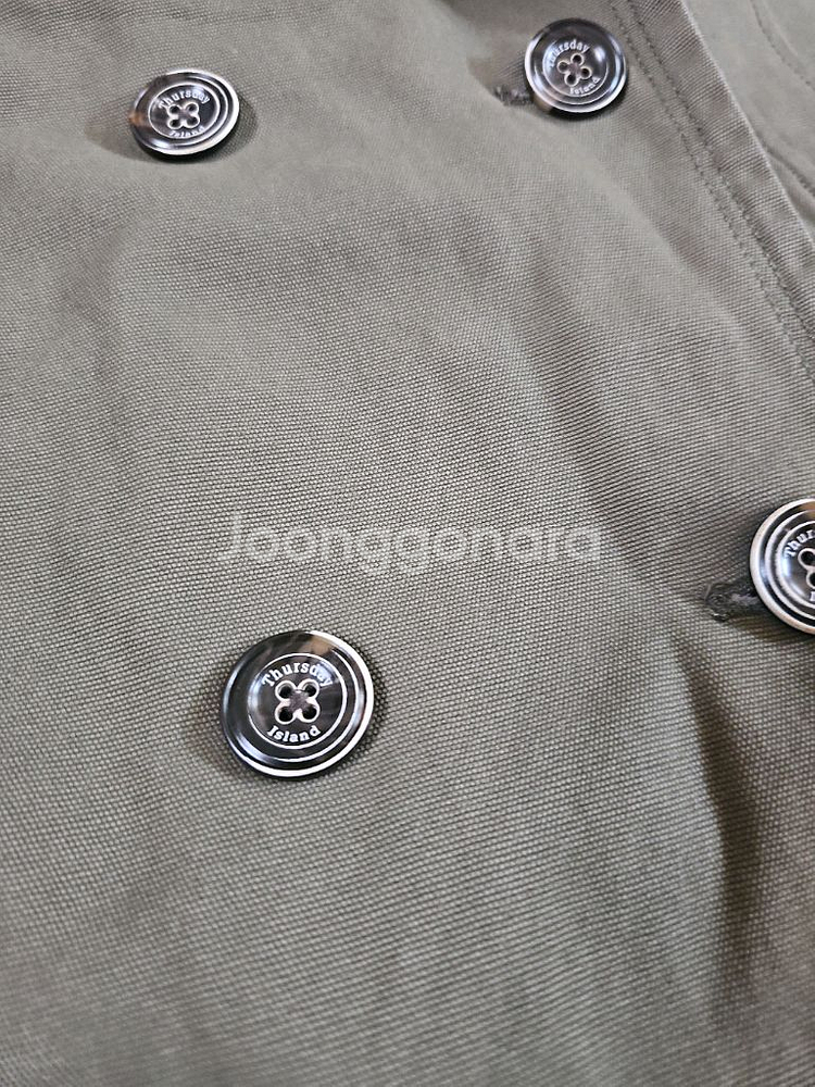 [s] 써스데이아일랜드 더블버튼 코튼 하프 트렌치 자켓--3
