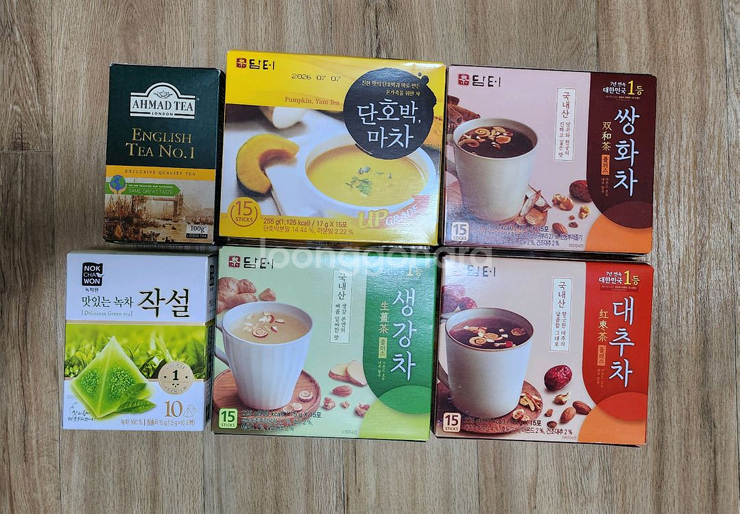 [차 6종]담터 쌍화차,대추차,생강차,단호박마차,녹차--0