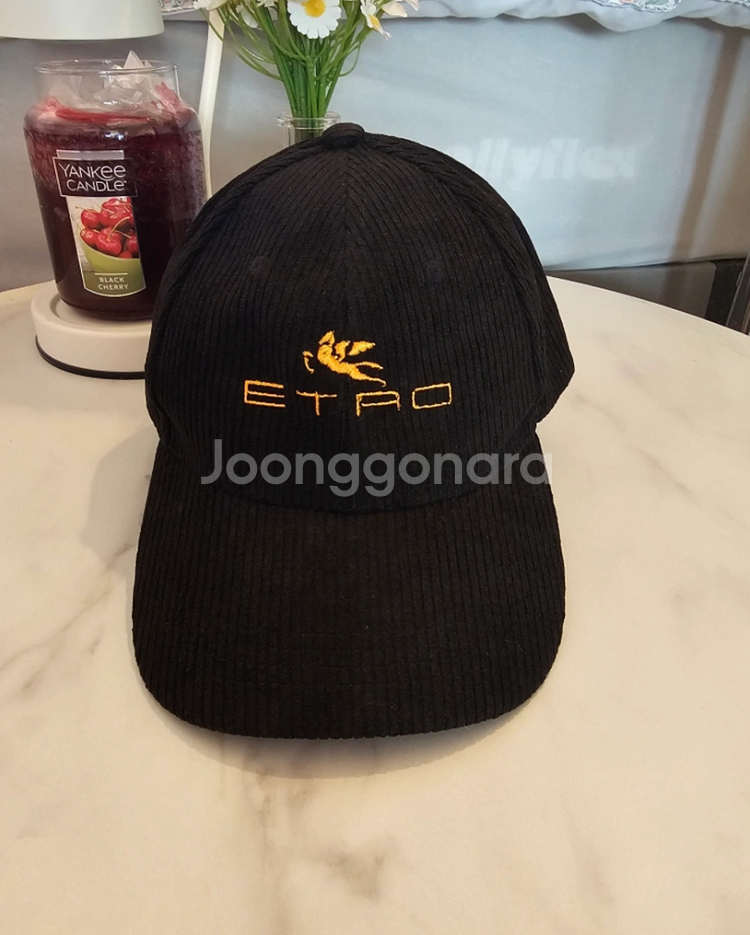 모자/에트로 블랙 코듀로이 볼캡/새상품--0