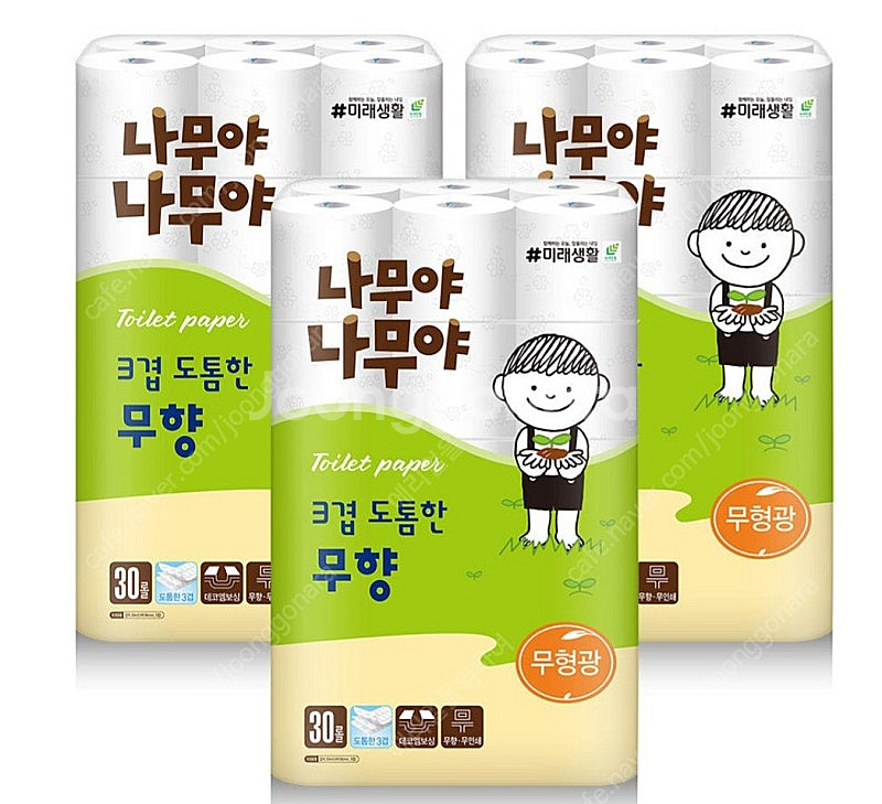 잘풀리는집 나무야 나무야 도톰한3겹무향30m30롤3팩--0