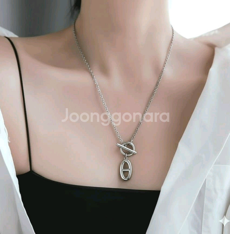 써지컬스틸 70cm 롱샹달 남녀토글바 목걸이 무알러지--1