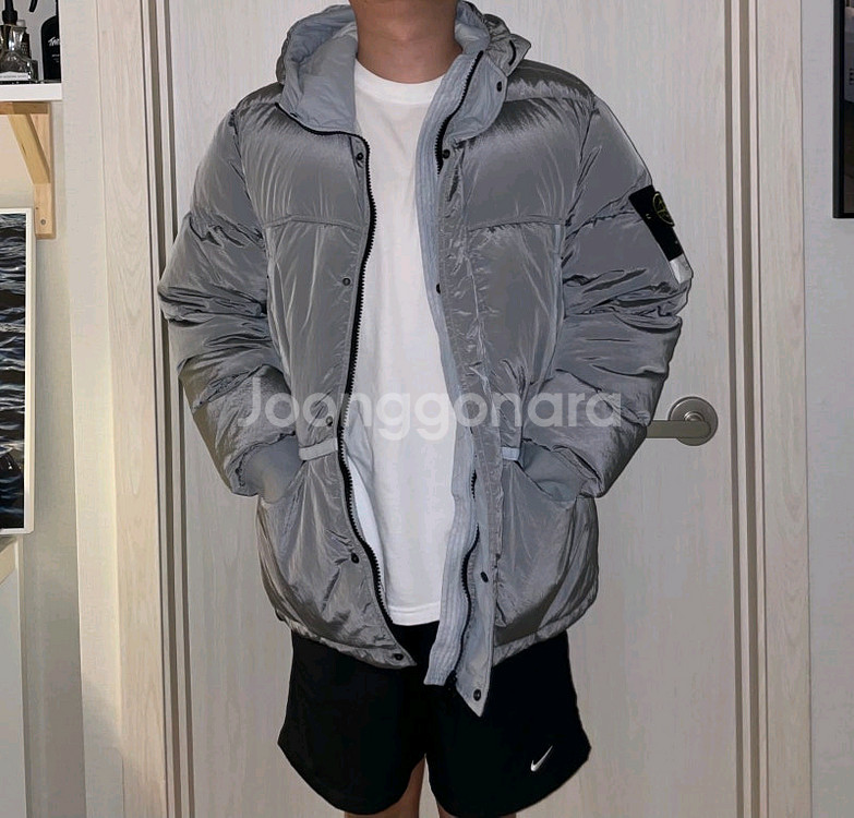 스톤아일랜드 21FW 나일론메탈패딩 펄그레이 XL--8