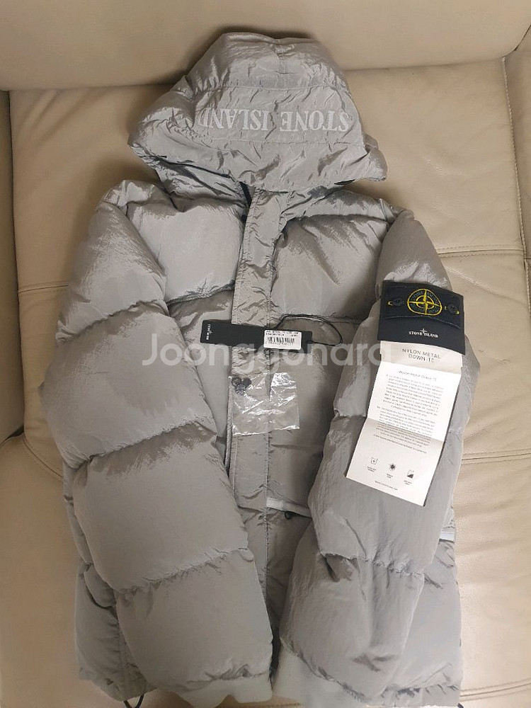 스톤아일랜드 21FW 나일론메탈패딩 펄그레이 XL--5