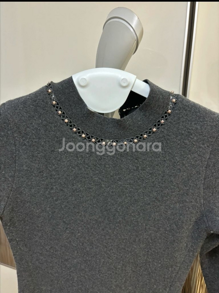 한섬 마인 진주 니트원피스 그레이--1