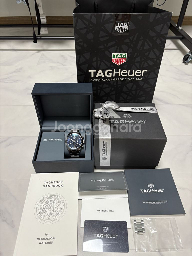 태그호이어 까레라호이어2 크로노그래프 청판시계 판매--0