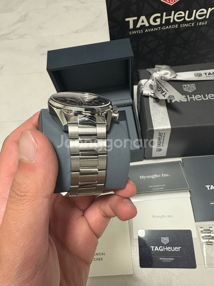 태그호이어 까레라호이어2 크로노그래프 청판시계 판매--4