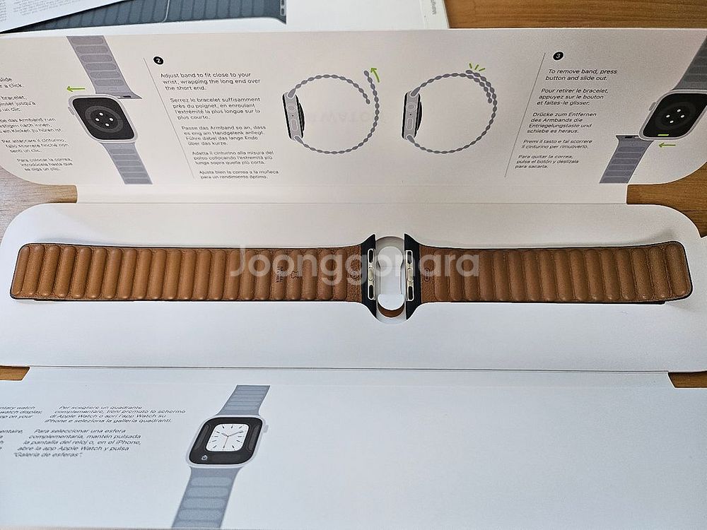 애플워치 가죽 링크 미드나이트 M/L 44-49mm용--1