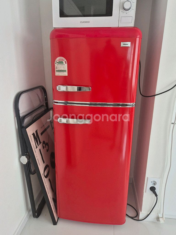 하이얼 레트로 2도어 냉장고 115L 레드 (BCD-1--0