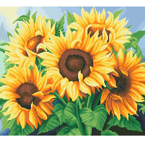 해바라기 5송이 보석십자수 주문제작해드려요